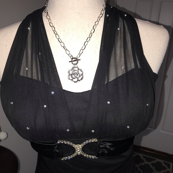 Beautiful Black and White Ruffle Dress Size L - Picture 7 of 8